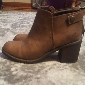 Blowfish stacked heel booties. Size 8.5